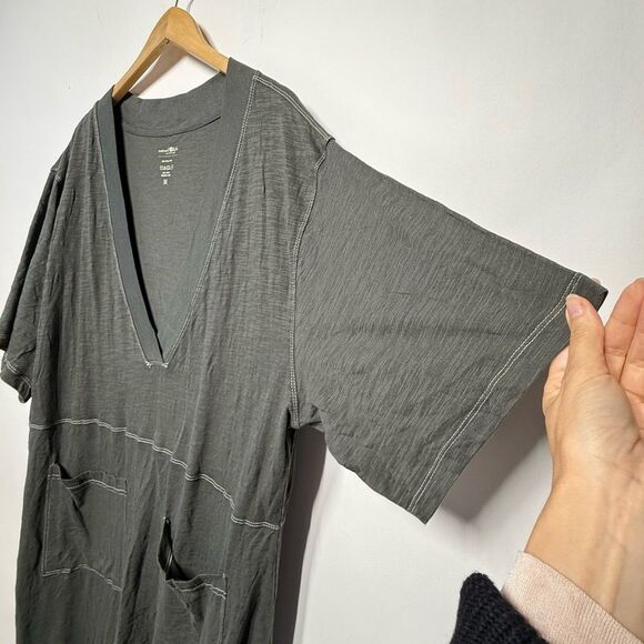 Natural Life Charlie Cotton V-Neck Oversized Jumpsuit In Charcoal M NWOT - Picture 5 of 12
